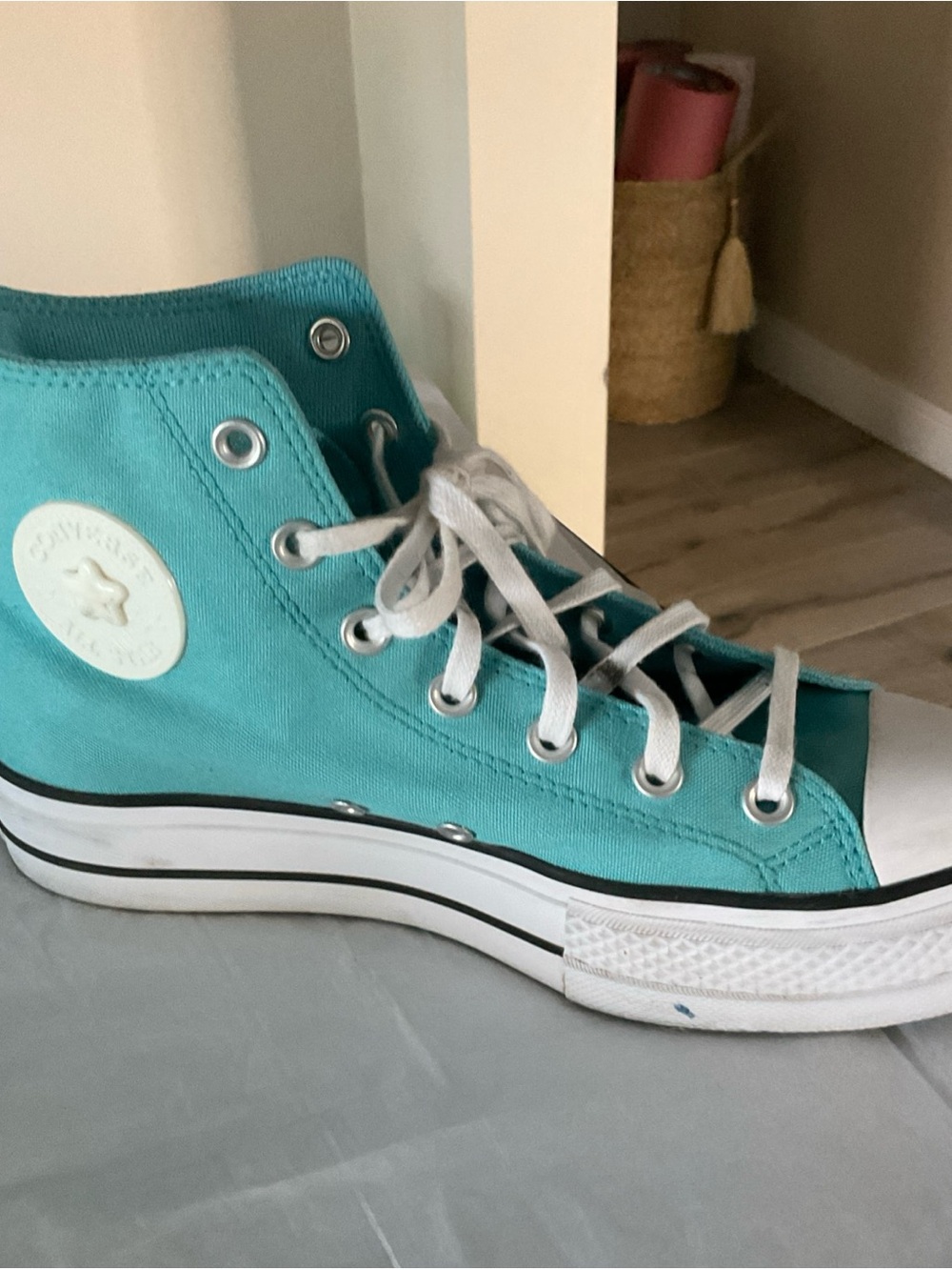 Converse Chuck Taylor All Star High Tops Platform TurquoiseBlue size 9 - Picture 7 of 13